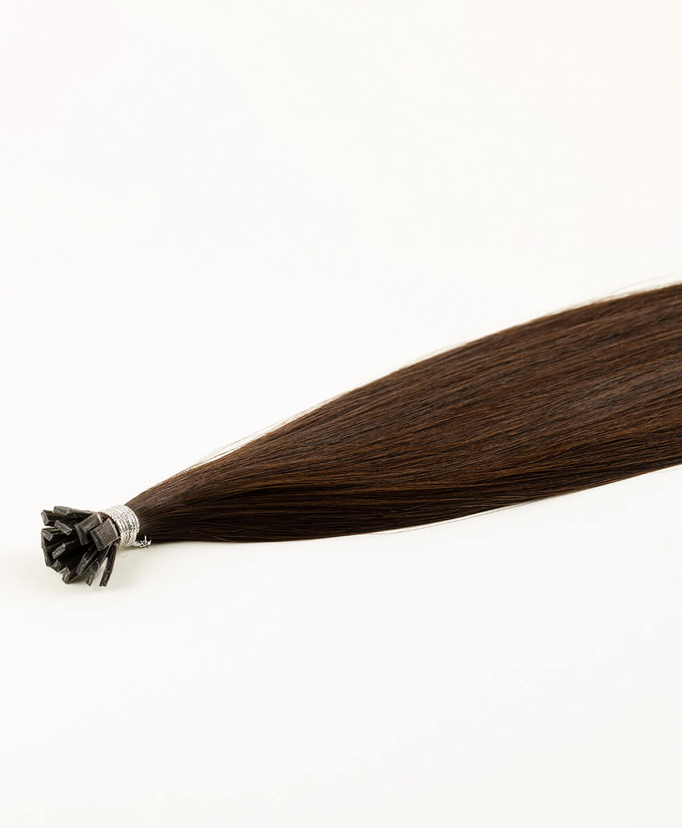 Dark Brown, 16" Flat Tip Hair Extensions, #N02