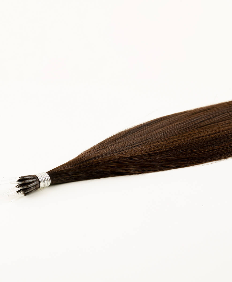 Dark Brown, 16" Nano Tip Hair Extensions, #N02