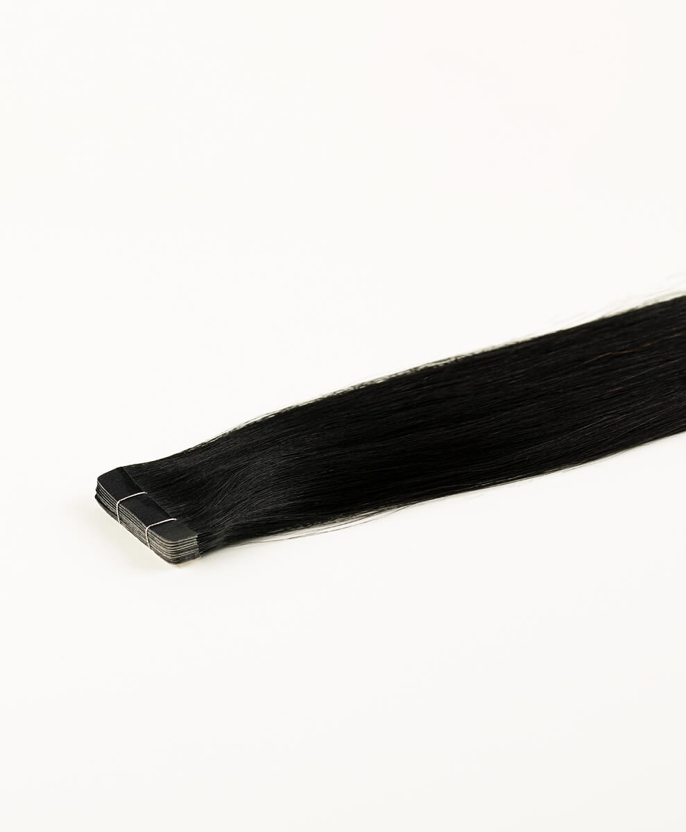 Jet Black, 18" Slim Tape-In Hair Extensions, #N01