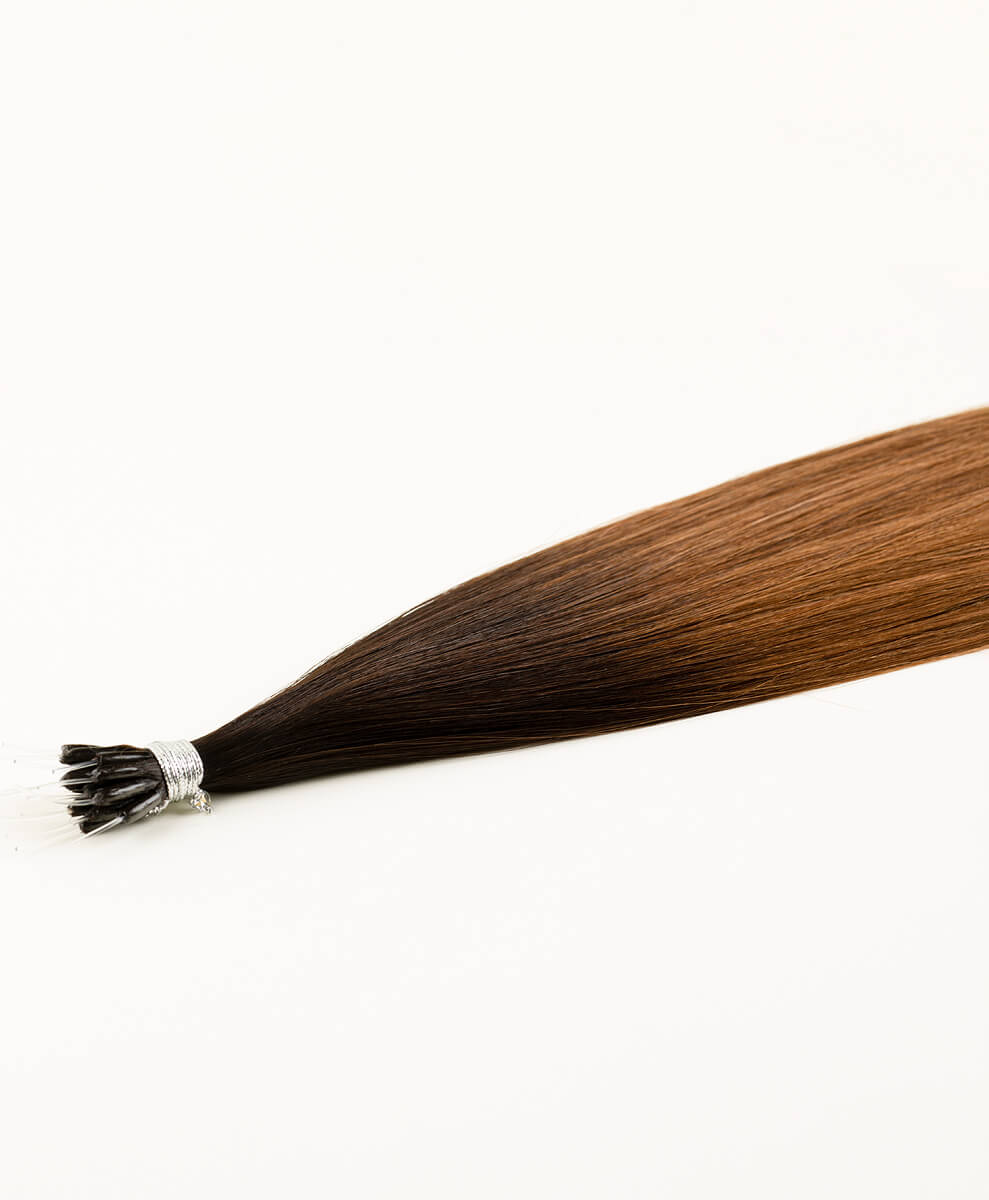 Ombre Brown Mid, 18" Nano Tip Hair Extensions, #R34