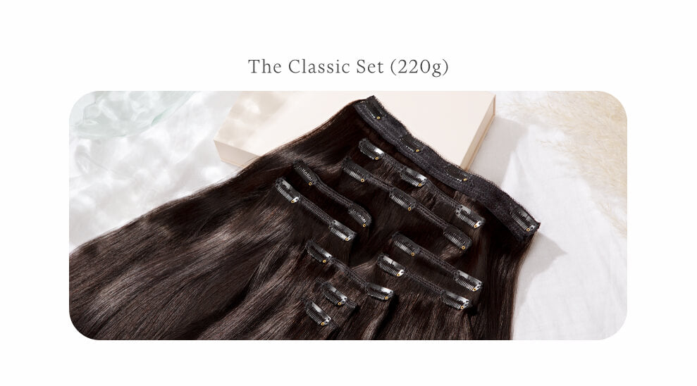 Champagne Blonde, 20" Classic Clip-In Hair Extensions, #240C, 220g