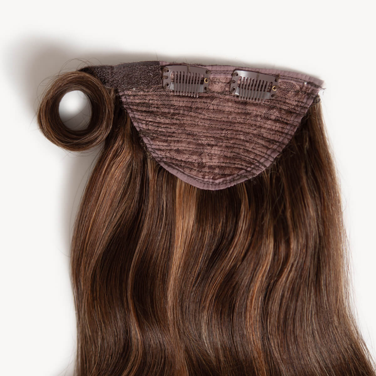 Brunette Lowlights, 16" Clip-in Ponytail Hair Extensions