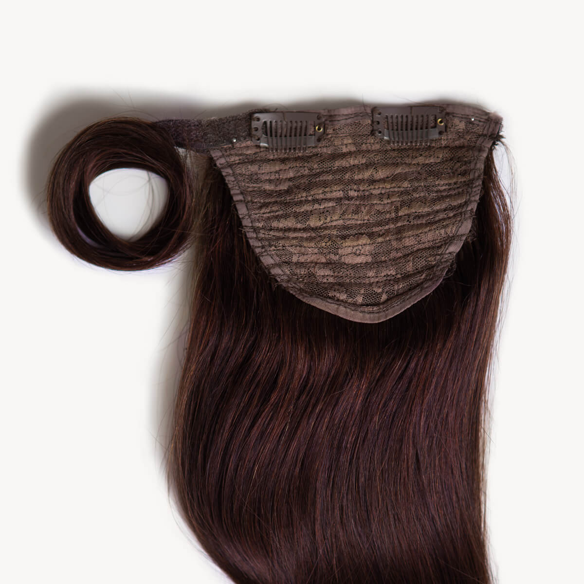 Plum Red, 24" Clip-in Ponytail Hair Extensions