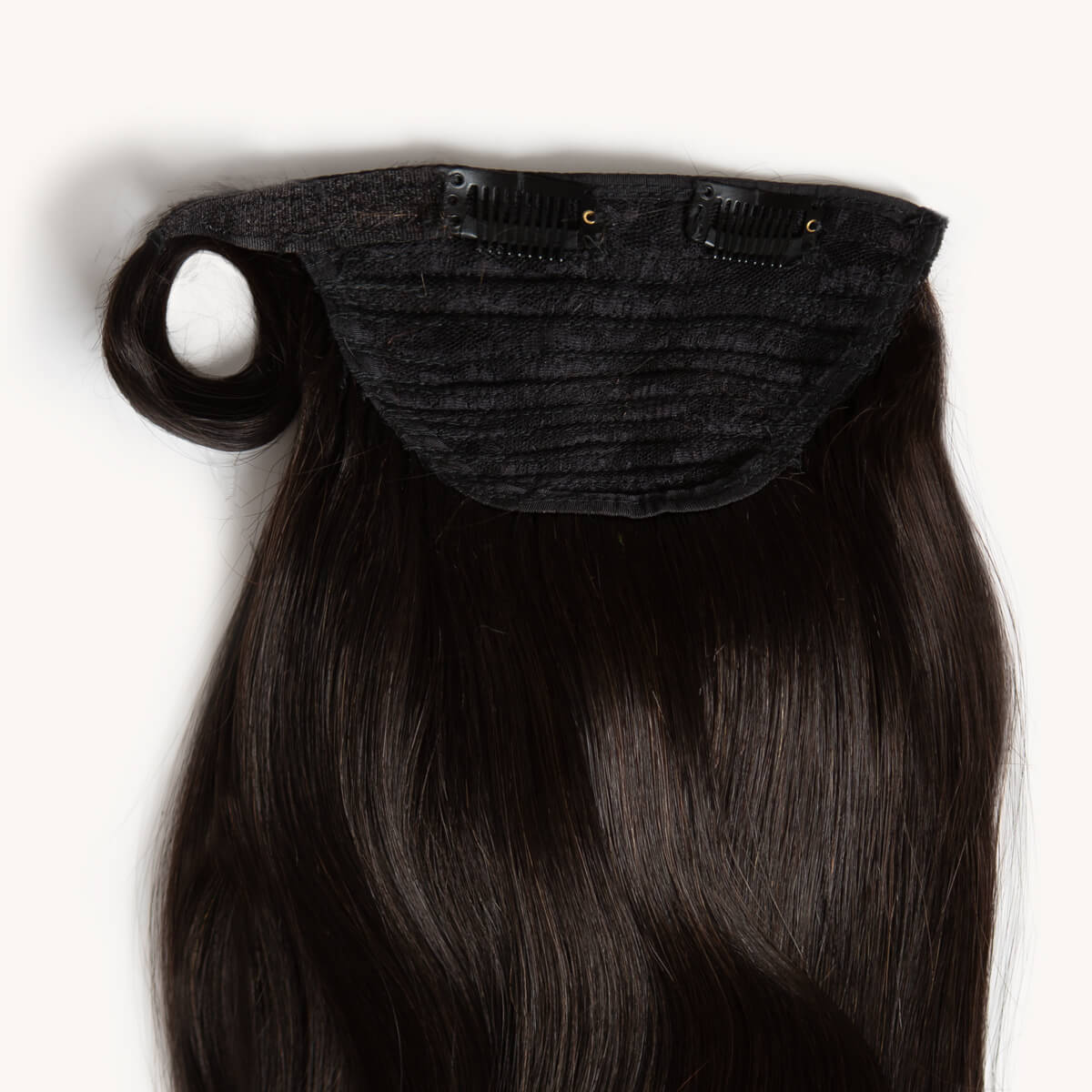 Natural black 16 inch clip-in ponytail extensions human hair 1B