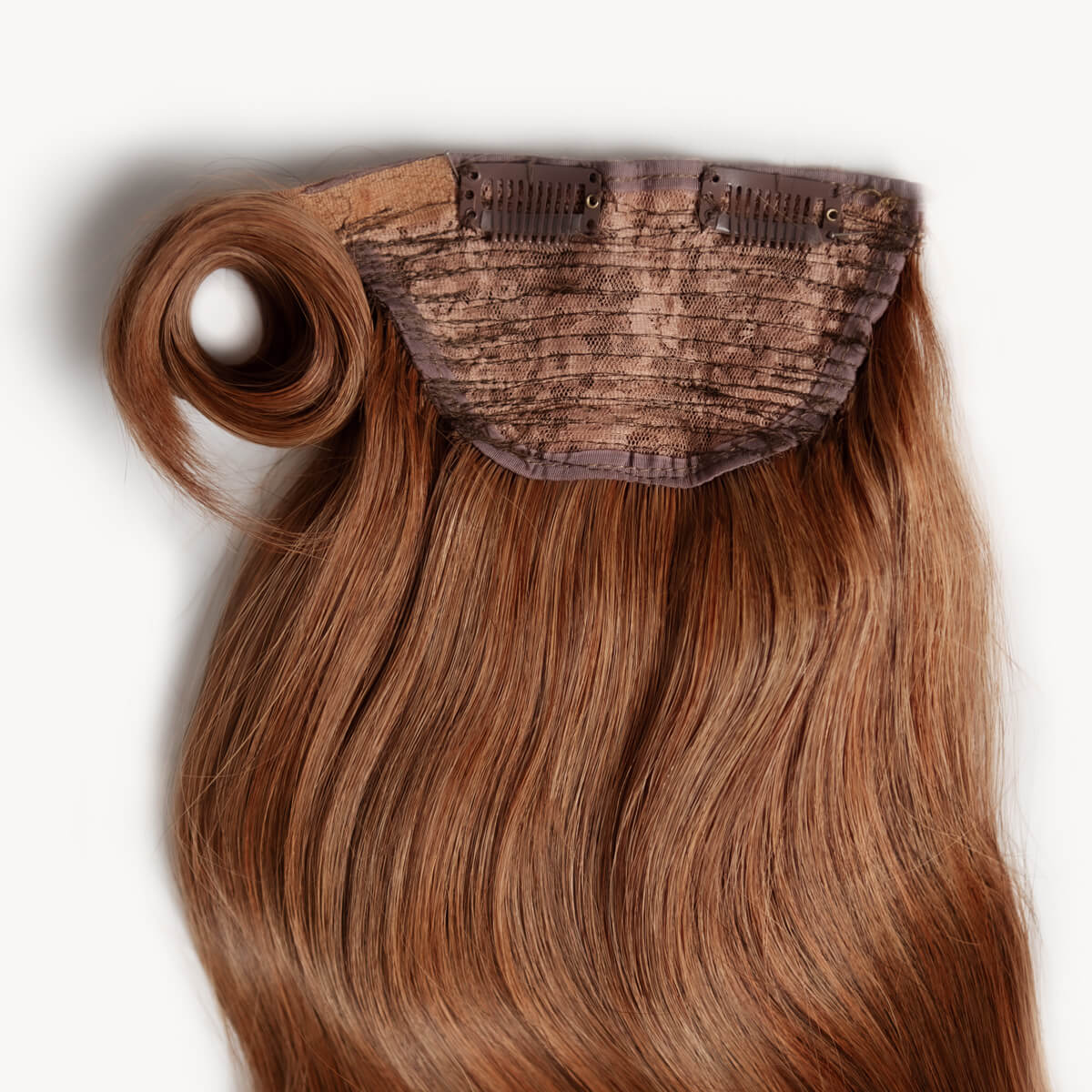 Rich auburn hair 16 inch clip-in ponytail extensions human hair M30-130