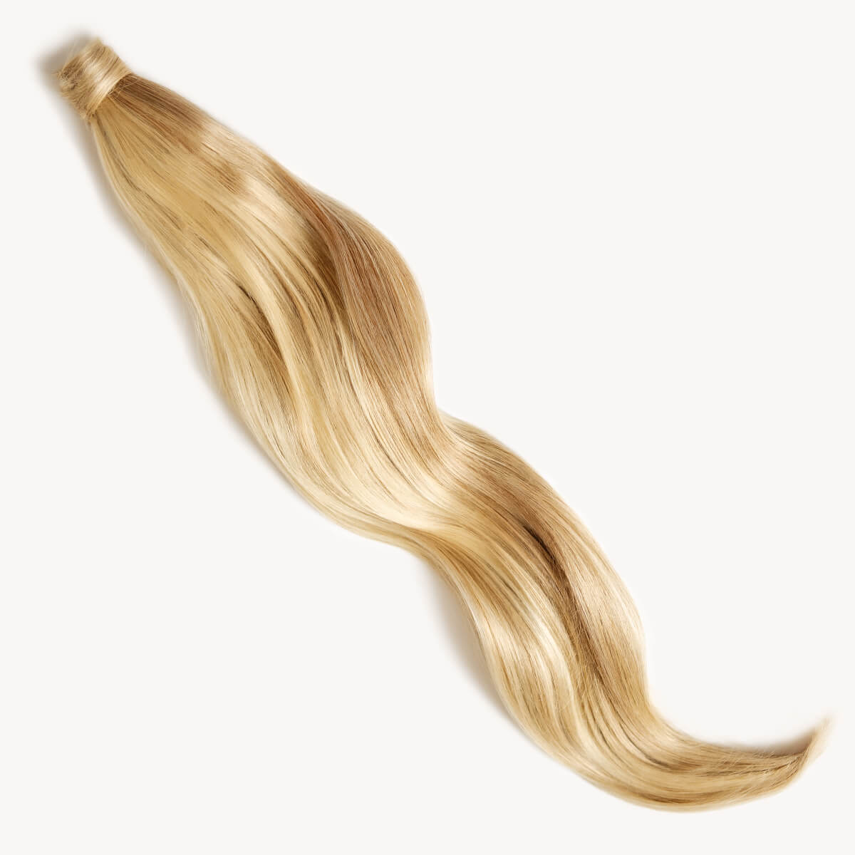 Beach blonde highlighted 32 inch clip-in ponytail extensions human hair P613-18