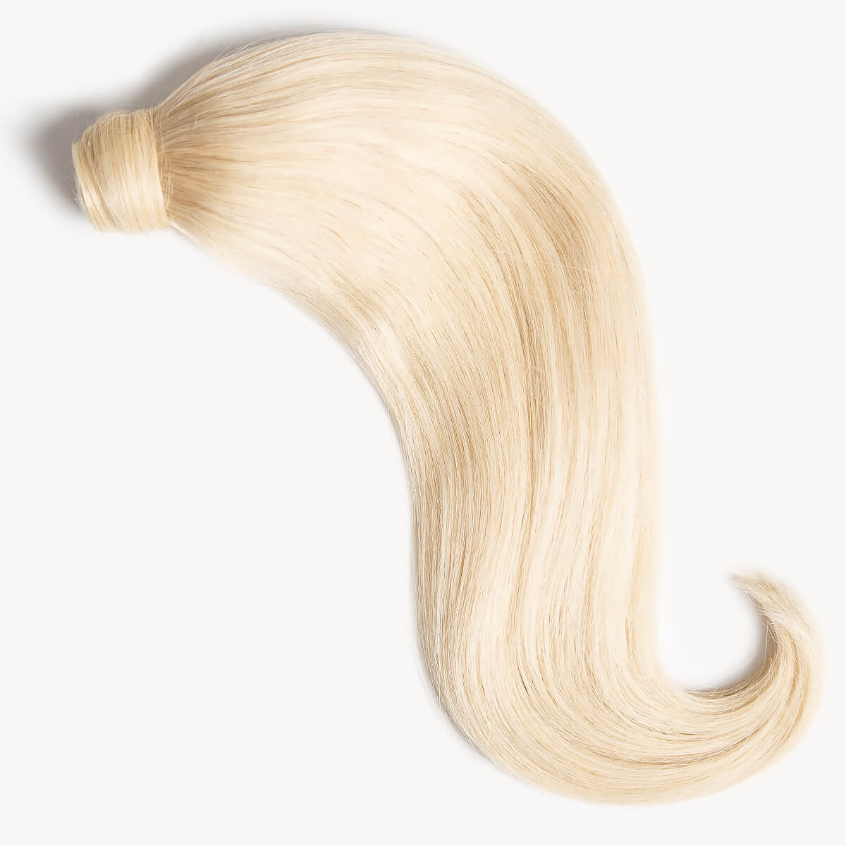 Bleached blonde 16 inch clip-in ponytail extensions human hair 60