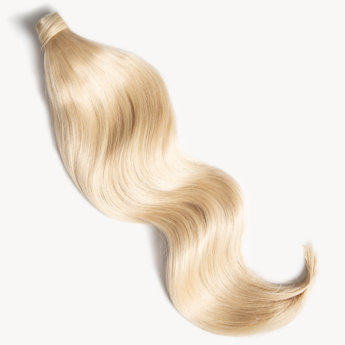 Bleached blonde 24 inch clip-in ponytail extensions human hair 60