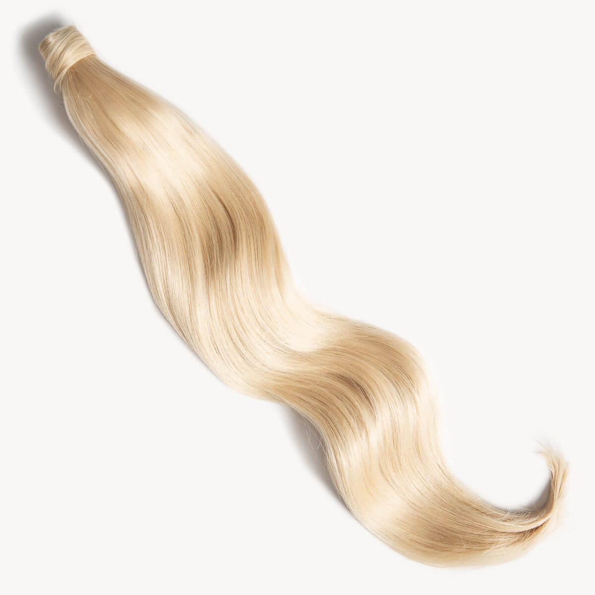 Bleached blonde 32 inch clip-in ponytail extensions human hair 60