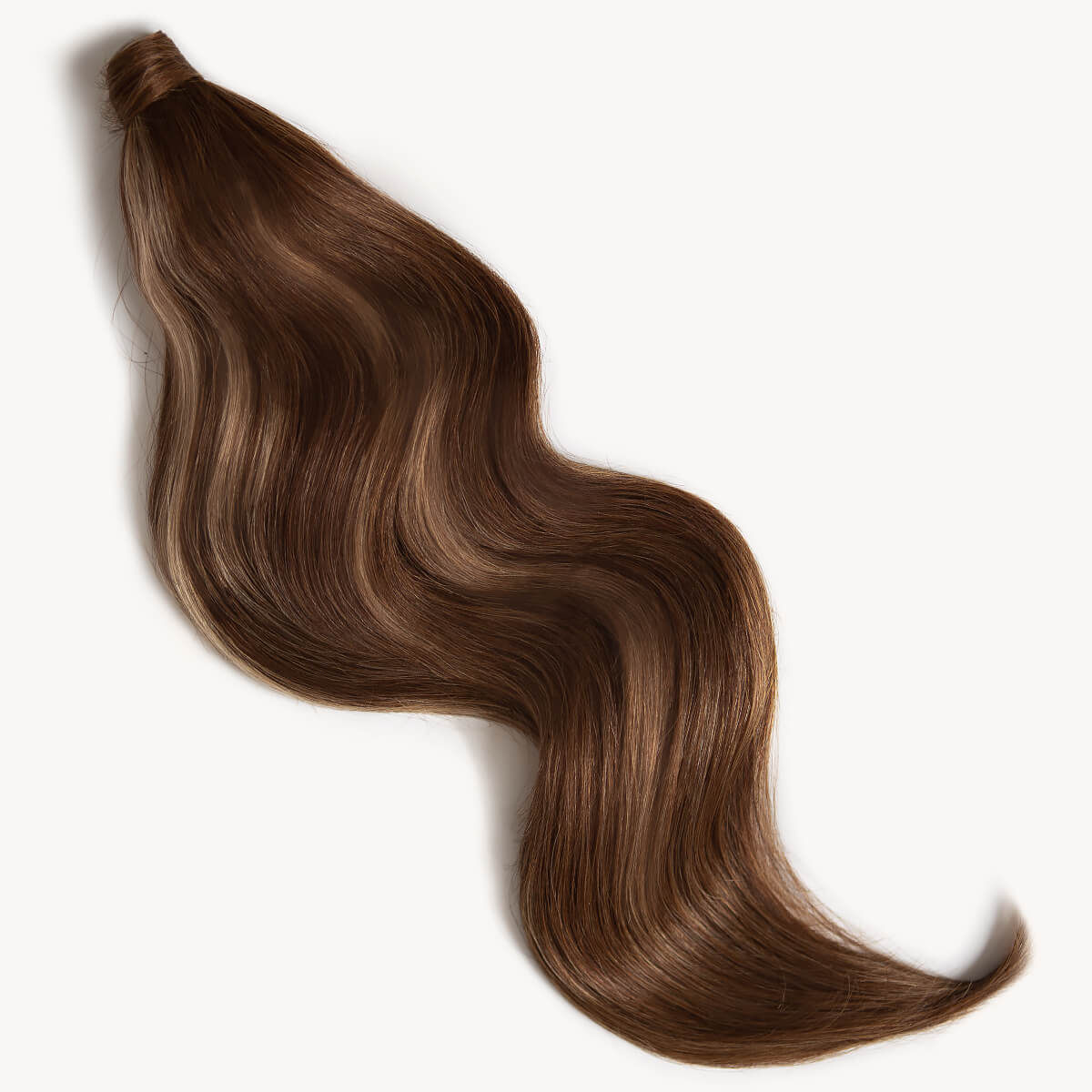 Brown blonde highlighted 24 inch clip-in ponytail extensions human hair PP4-18