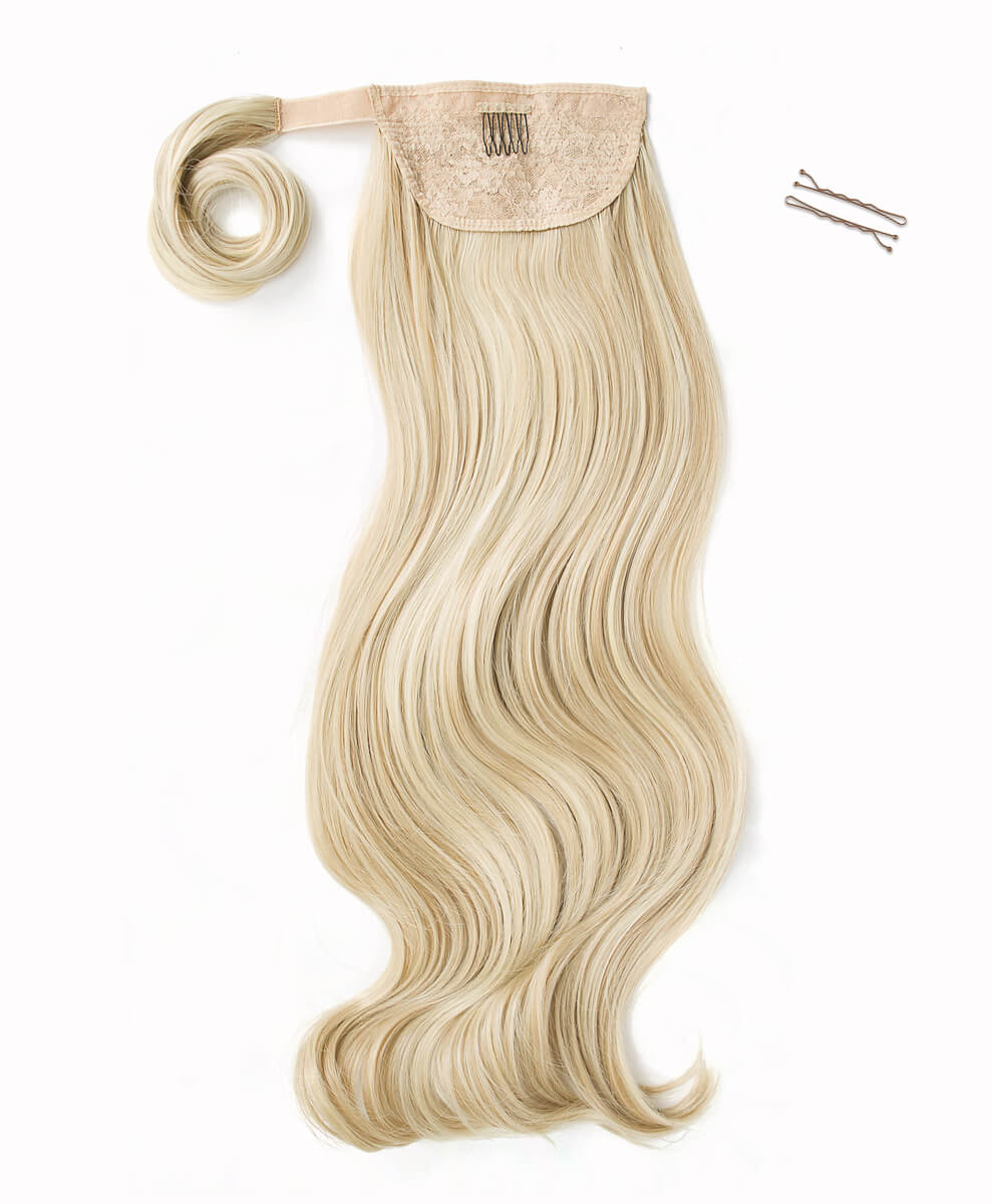 Champagne Highlights, 26" Luxe Blowout Wraparound Ponytail