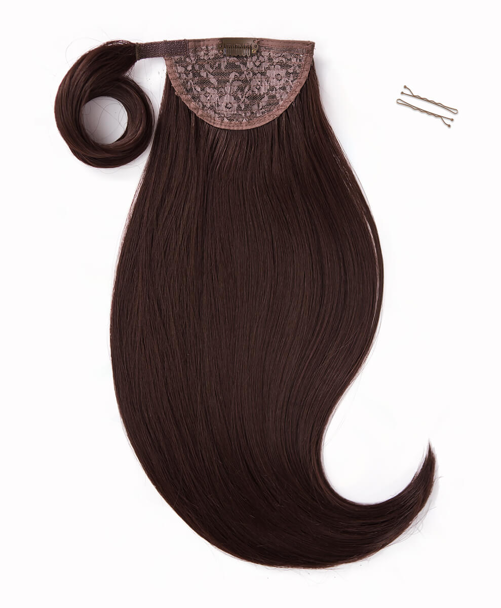 Dark Brown, 16" Bounce Wraparound Ponytail