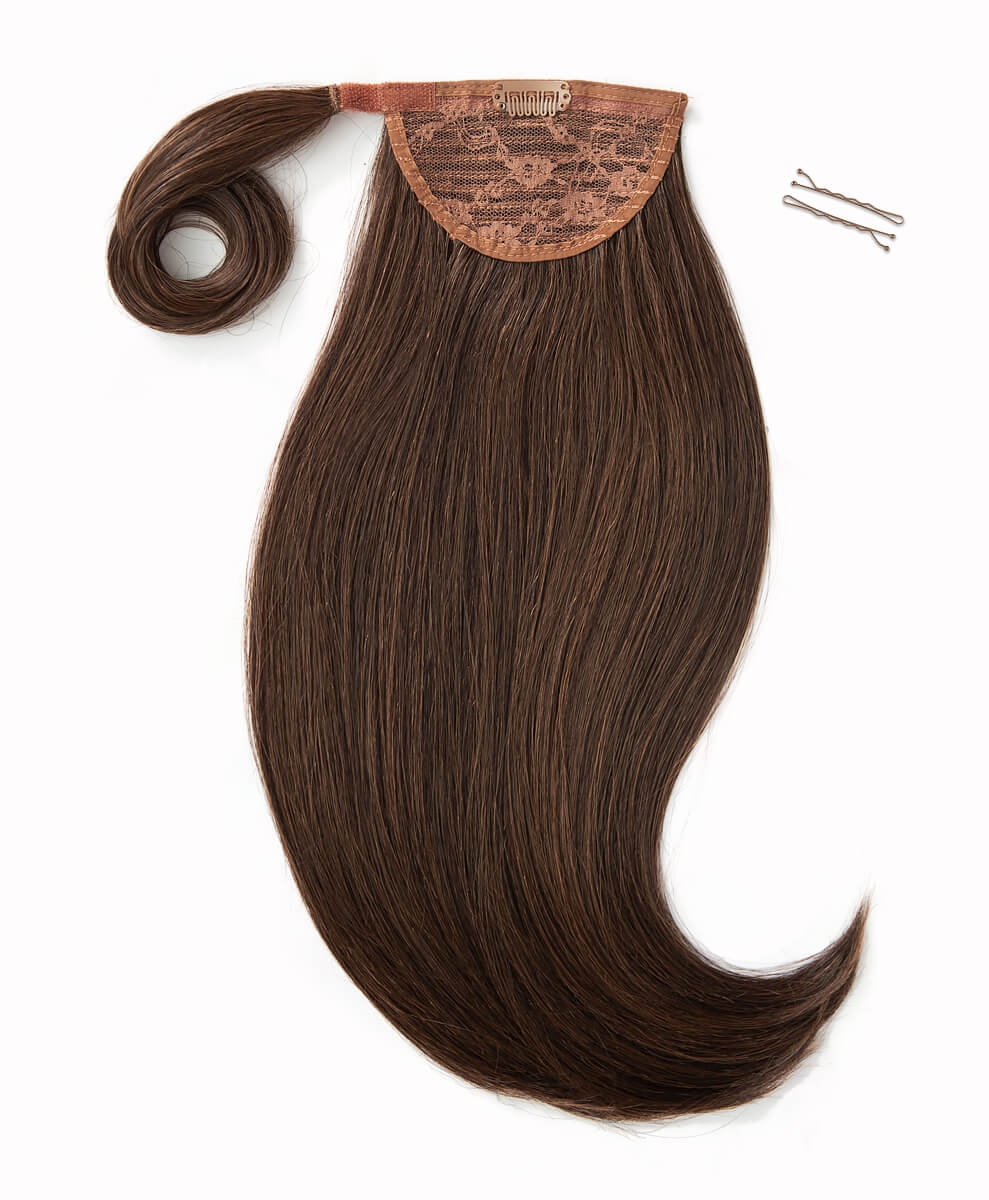 Dark Caramel Brown, 16" Bounce Wraparound Ponytail