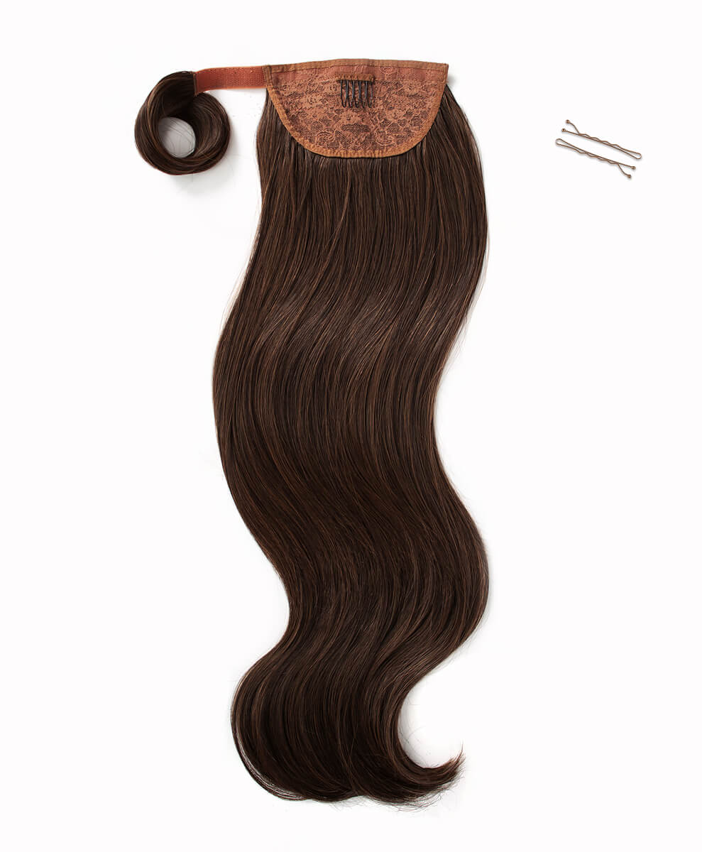 Dark Caramel Brown, 26" Luxe Blowout Wraparound Ponytail