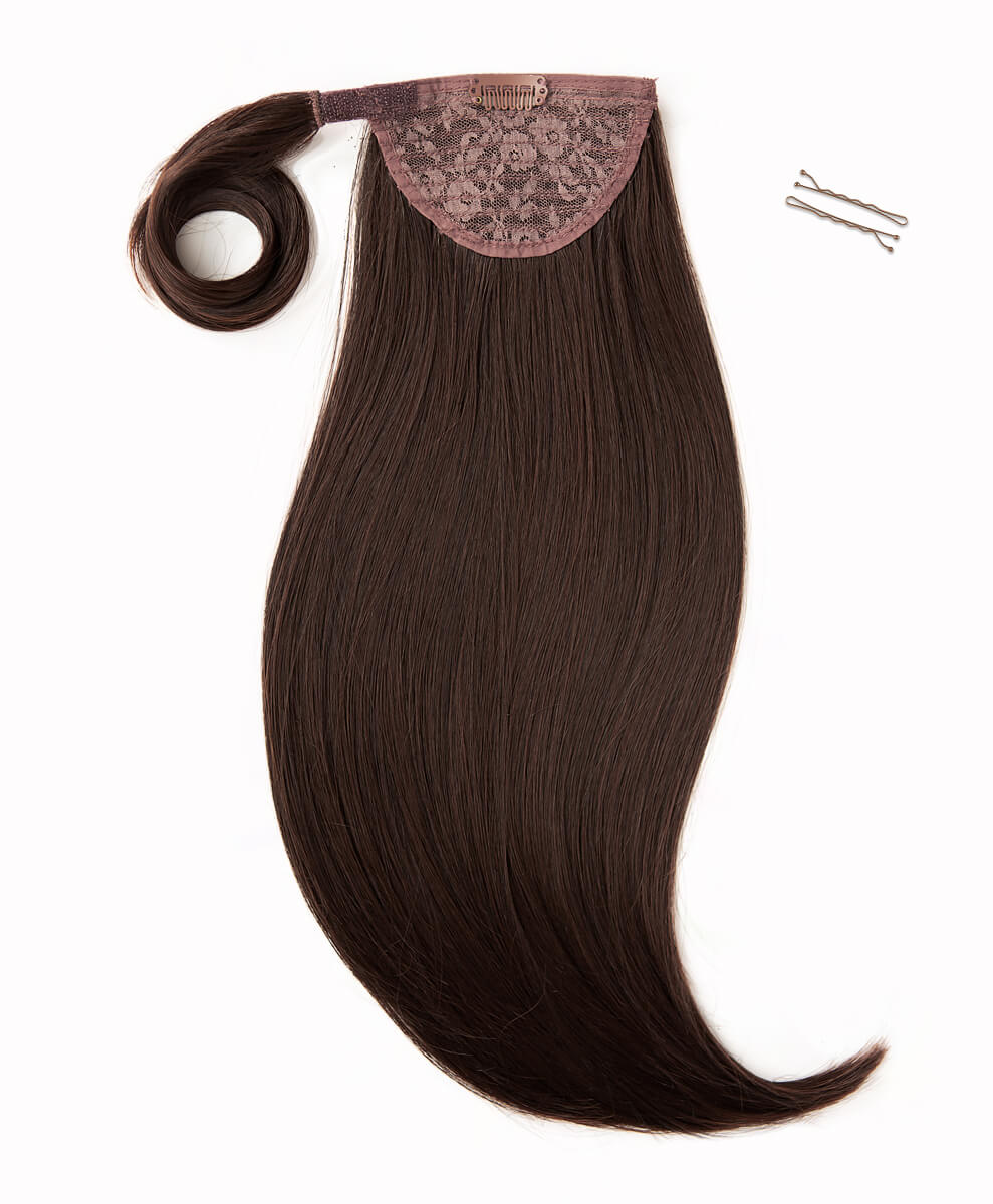 Dark Mahogany, 16" Bounce Wraparound Ponytail