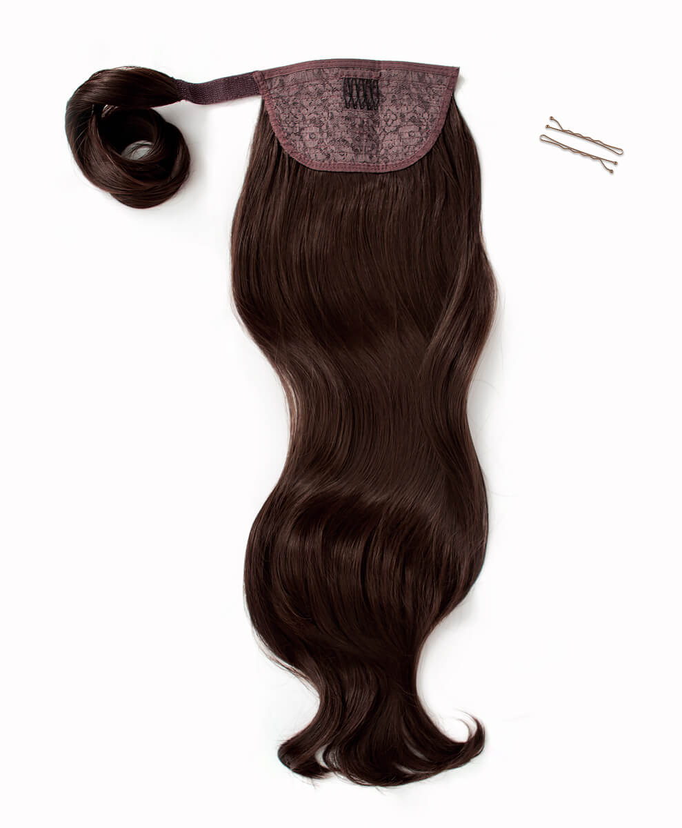 Dark Mahogany, 26" Luxe Blowout Wraparound Ponytail