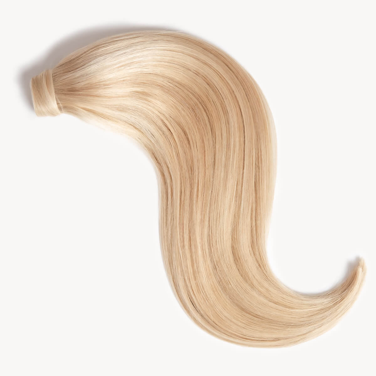 Light blonde highlighted 16 inch clip-in ponytail extensions human hair F60-24