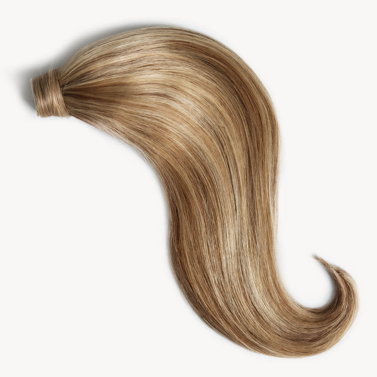 Medium blonde highlighted 16 inch clip-in ponytail extensions human hair P6-16-613