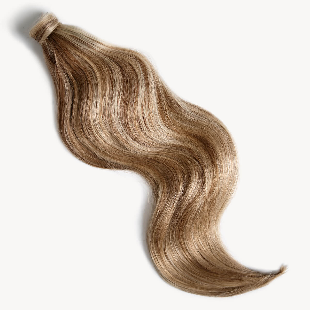 Medium blonde highlighted 24 inch clip-in ponytail extensions human hair P6-16-613