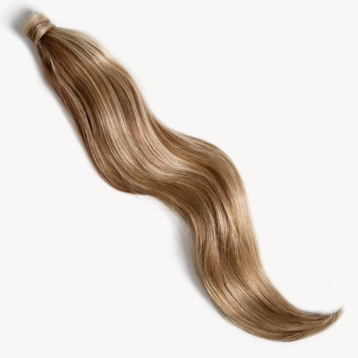 Medium blonde highlighted 32 inch clip-in ponytail extensions human hair P6-16-613