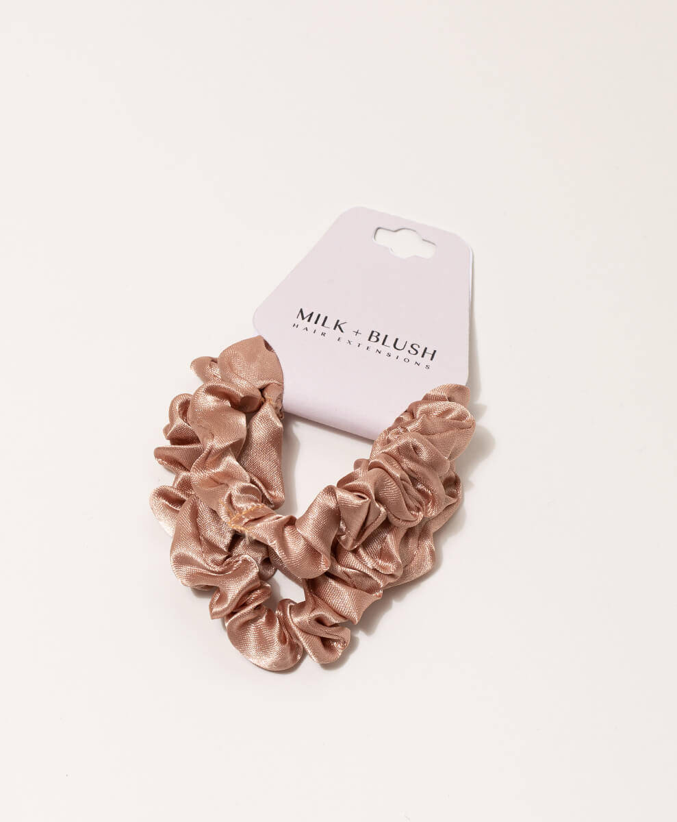 Mini Satin Scrunchies, Iced Latte