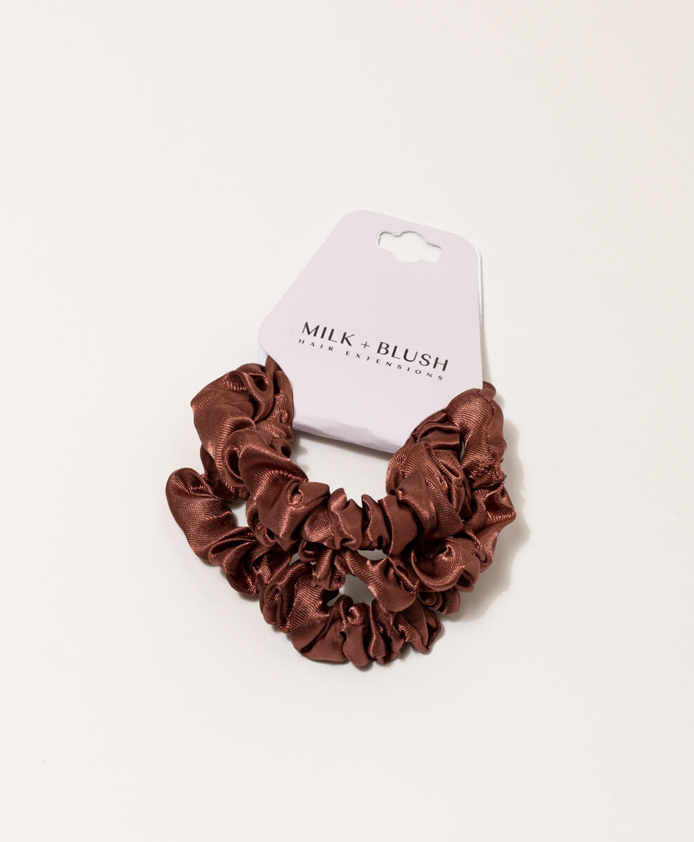 Mini Satin Scrunchies, Triple Fudge