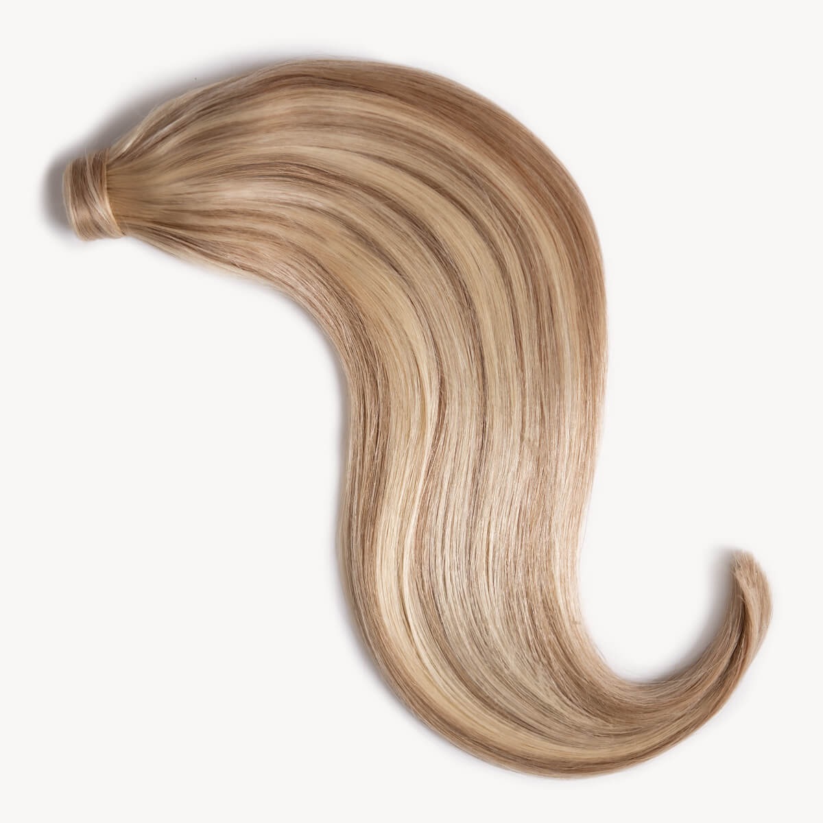 Sandy blonde highlighted 16 inch clip-in ponytail extensions human hair F10-613