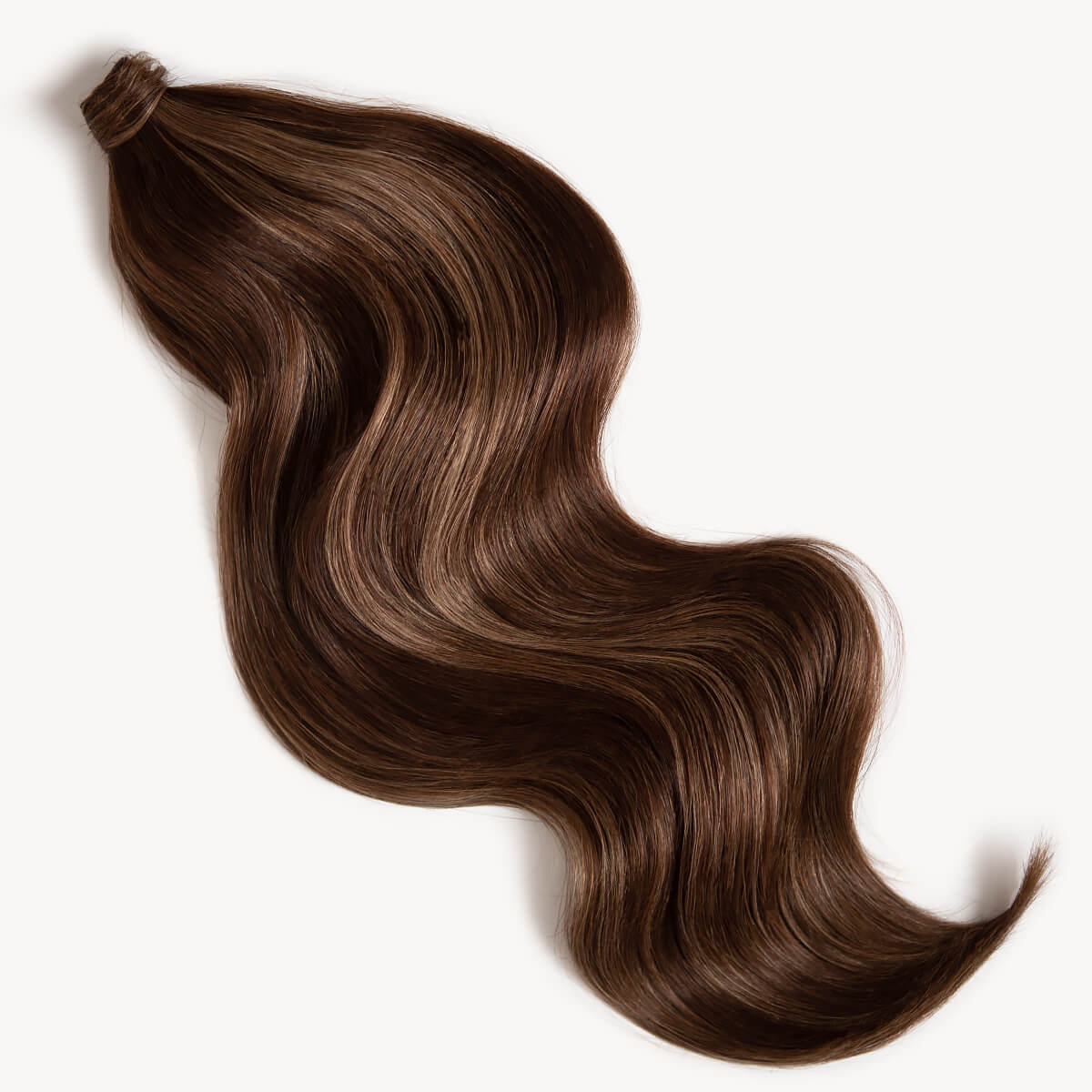 Subtle brunette highlighted 24 inch clip-in ponytail extensions human hair PP2-6