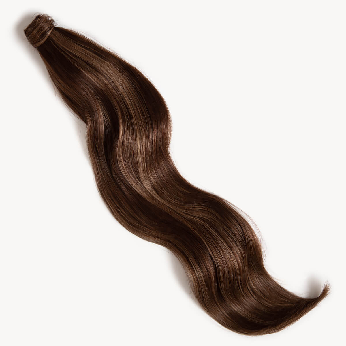 Subtle brunette highlighted 32 inch clip-in ponytail extensions human hair PP2-6