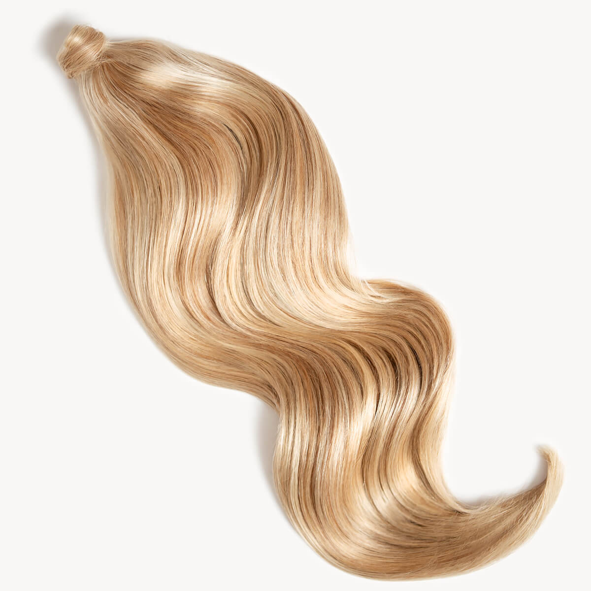 Warm blonde highlighted 24 inch clip-in ponytail extensions human hair F60-27A