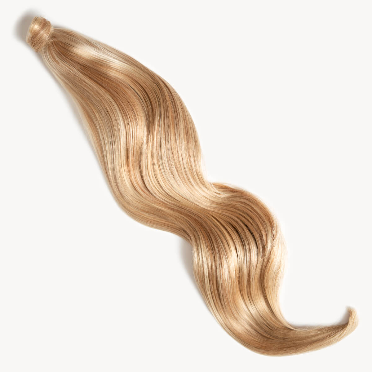 Warm blonde highlighted 32 inch clip-in ponytail extensions human hair F60-27A