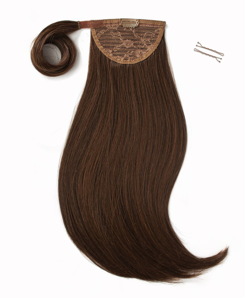 Warm Brunette, 16" Bounce Wraparound Ponytail