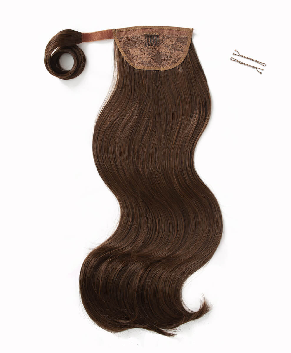 Warm Brunette, 26" Luxe Blowout Wraparound Ponytail