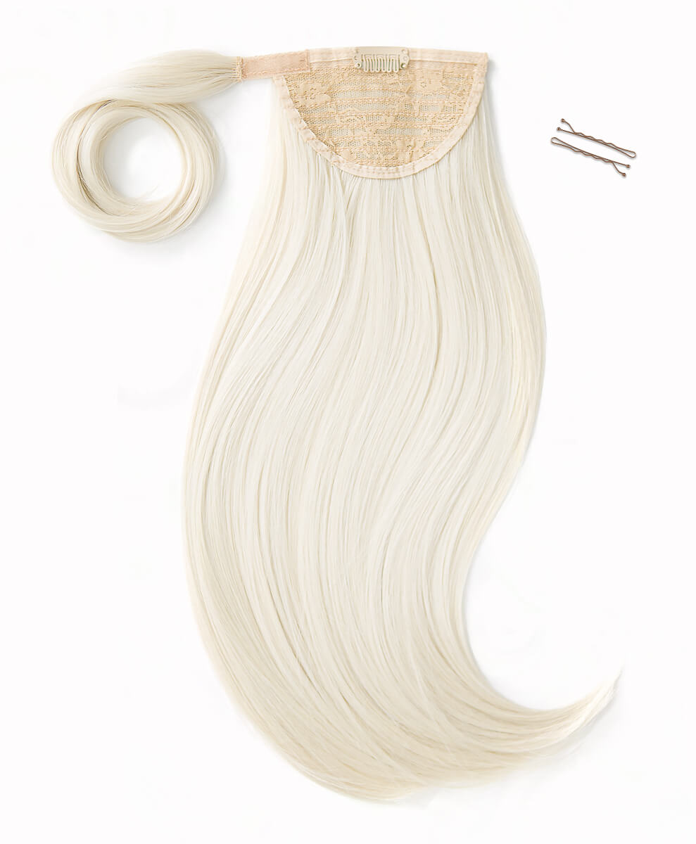 White Blonde, 16" Bounce Wraparound Ponytail