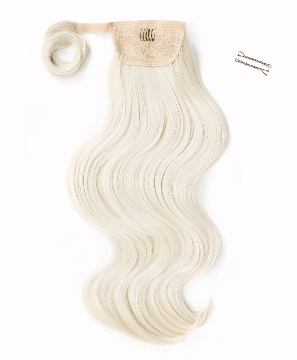 White Blonde, 26" Luxe Blowout Wraparound Ponytail