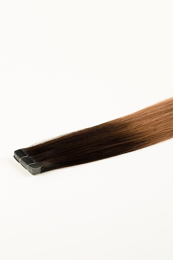 Ombre Brown Mid, 20" Ultra Slim Tape-In Hair Extensions, #R34