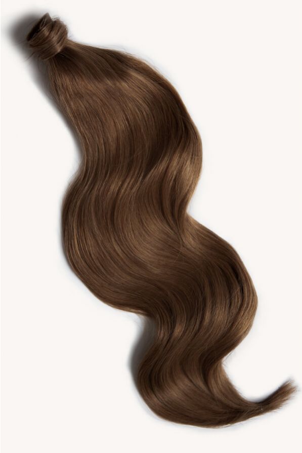 Light brown 24 inch clip-in ponytail extensions human hair 6