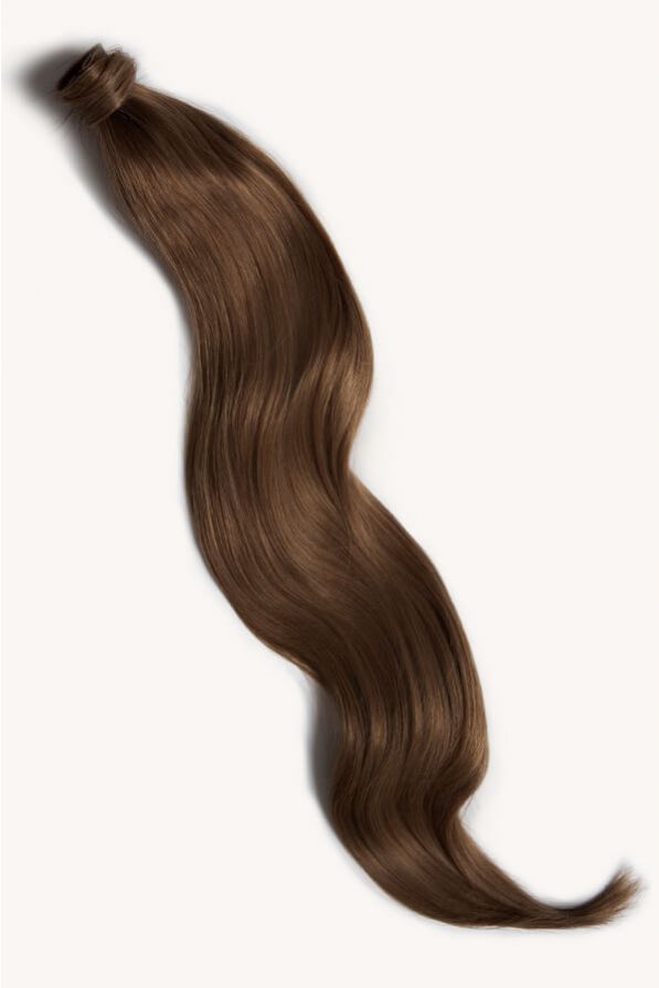 Light brown 32 inch clip-in ponytail extensions human hair 6