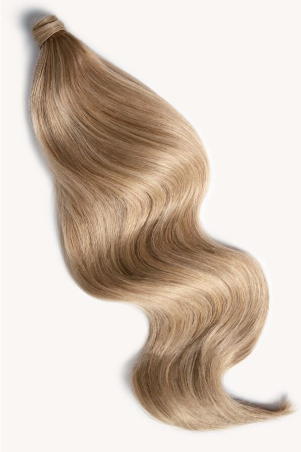 Medium sandy blonde 24 inch clip-in ponytail extensions human hair 18
